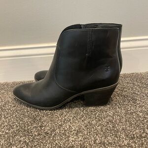 Frye Black Leather Ankle Booties